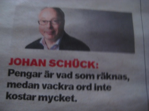 Johan Schück om pengar